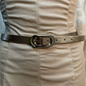 WHBM gold leather belt size large